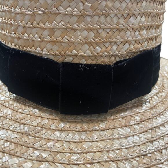 Lack of Color Sun Hat Black Velvet Band Natural Straw New - Picture 9 of 10